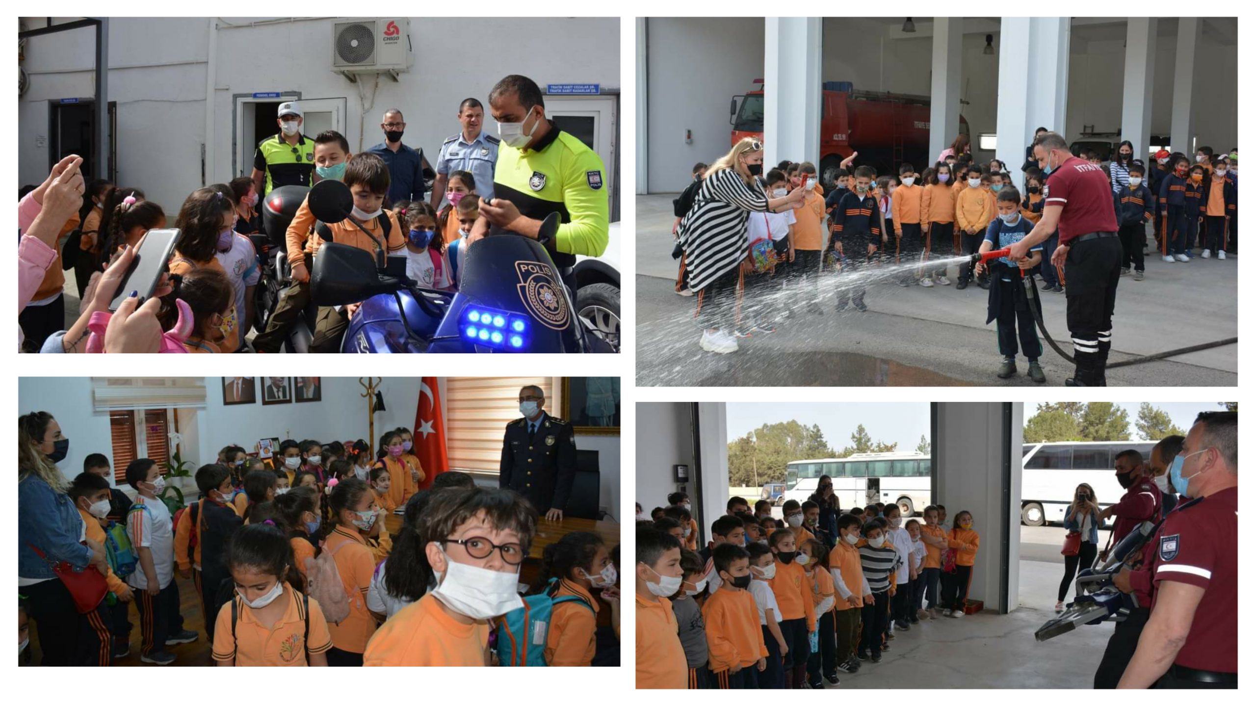 Aydınköy ve Kurtuluş İlkokulu öğrencileri Güzelyurt Polis Müdürlüğü’nü ziyaret etti