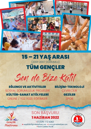 Girne Belediyesi Gençlik Platformu yeni kayıt kabulüne başladı