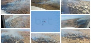 Gözlem uçuşu yapan helikopter Güvercinlik ve İncirli’deki yangına müdahale etti