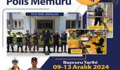 Polis memuru kadrolarına 170 kişi alınacak… Başvurular 9-13 Aralık’ta kabul edilecek